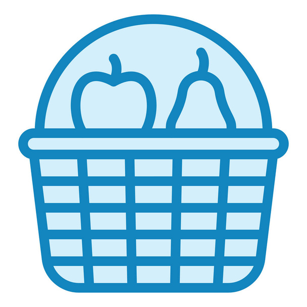 Cesto di frutta. icona web semplice illustrazione - Vettoriali, immagini