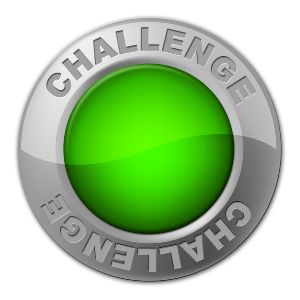 Challenge Button Indicates Overcome Obstacles And Challenges - Photo, Image