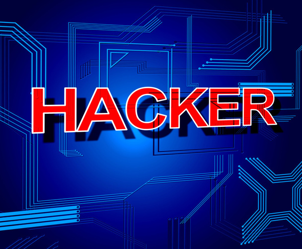 Hacker-Zeichen zeigt Spyware unautorisiert und Cyber - Foto, Bild
