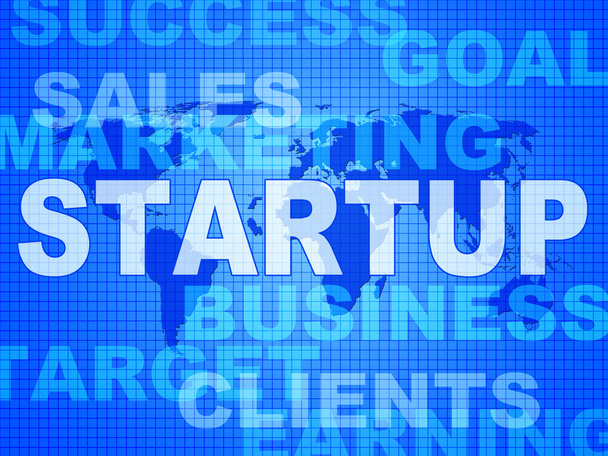 Startup Words Means Self Employed And Entrepreneur - Photo, Image