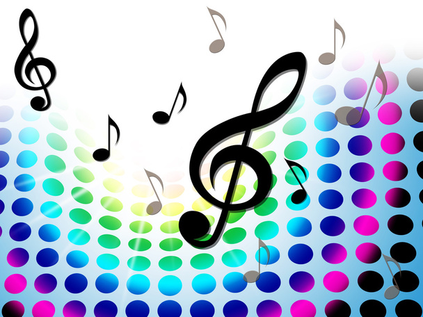 Music Background Shows Treble Clef And Composer - Foto, afbeelding
