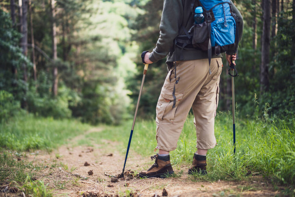 Image of man enjoys hiking in  nature. - Foto, Bild
