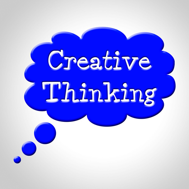 Creative Thinking Bubble Means Reflection Build And Contemplatio - Photo, Image