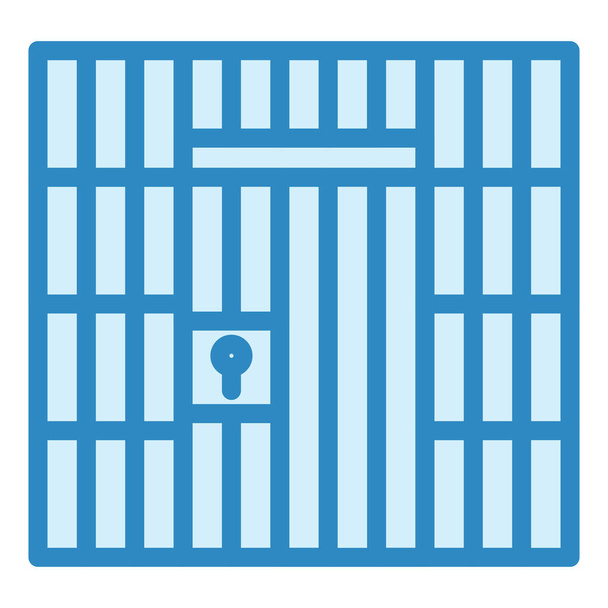 door lock icon. simple illustration of prison gate vector icons for web - Vector, Image