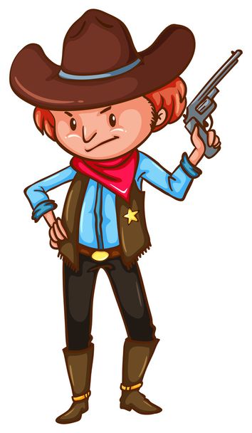 Egy cowboy egy pisztolyt - Vektor, kép