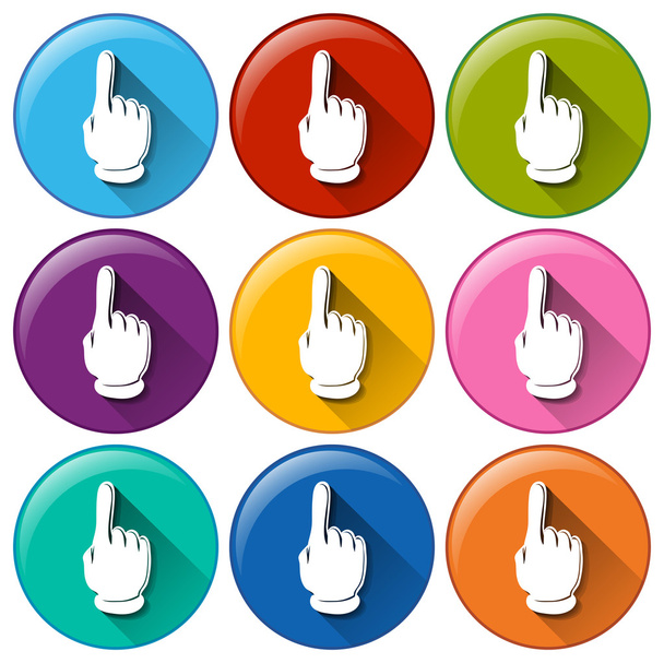 Buttons with fingers pointing upwards - Vector, Imagen