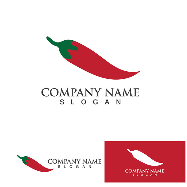 Chili πιπέρι λογότυπο διάνυσμα εικονίδιο εικονογράφηση πρότυπο σχεδιασμού - Διάνυσμα, εικόνα