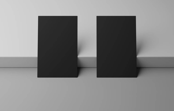 Blank black business name card mockup on box podium, 3D rendering - Foto, immagini