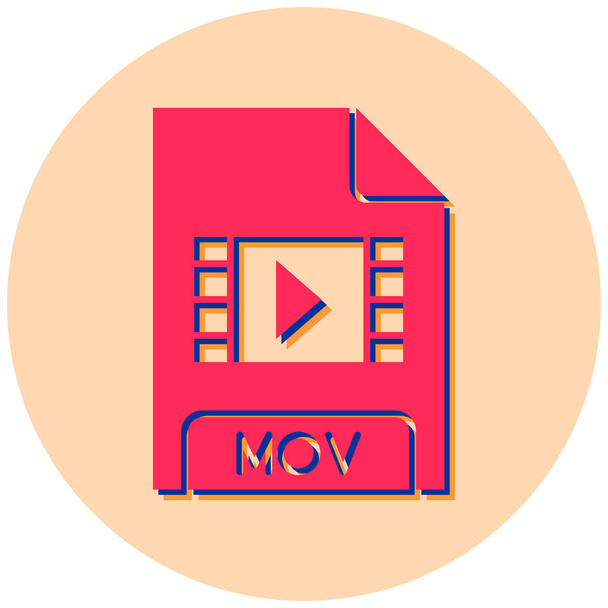 MOV file format icon, vector illustration  - Vector, imagen