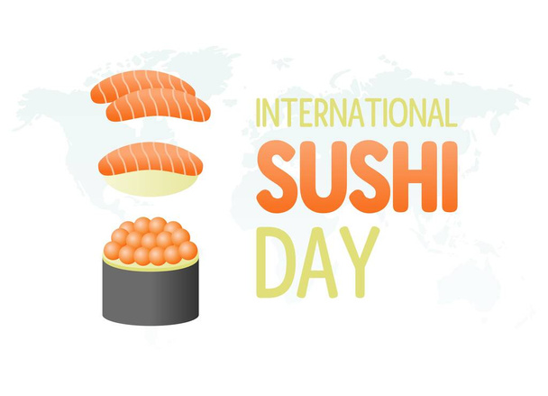graphique vectoriel de la journée internationale du sushi bon pour la célébration de la journée internationale du sushi. design plat. illustration flyer design.flat. - Vecteur, image