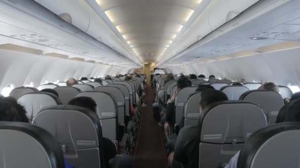 POV to the aisle pathway inside plane cabin - Footage, Video