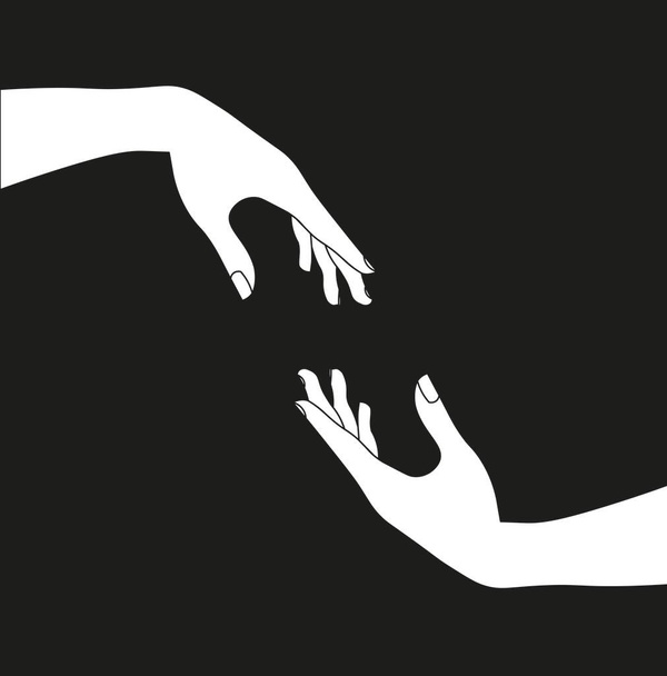 human hands icon over white background, minimalist tattoo concept, line style - Foto, Bild