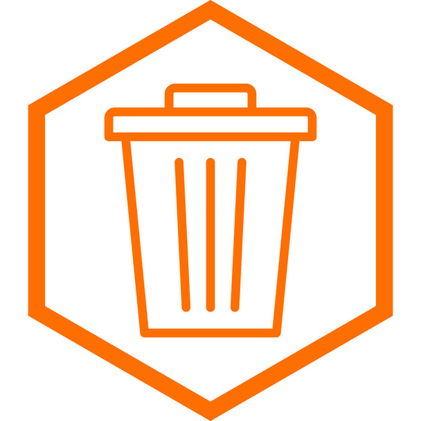 ゴミ箱のアイコンだ。ベクトルスタイルは、丸みを帯びた角度、オレンジとシアン色の2色のフラット象徴的なシンボルです, - ベクター画像