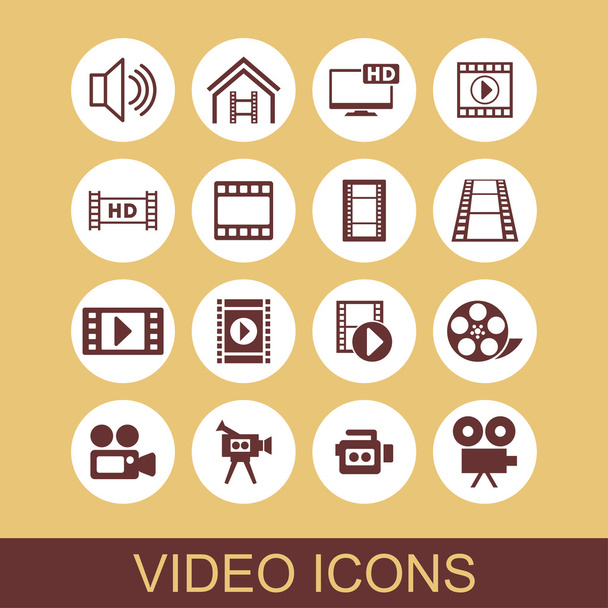 Video icons - Vector, afbeelding