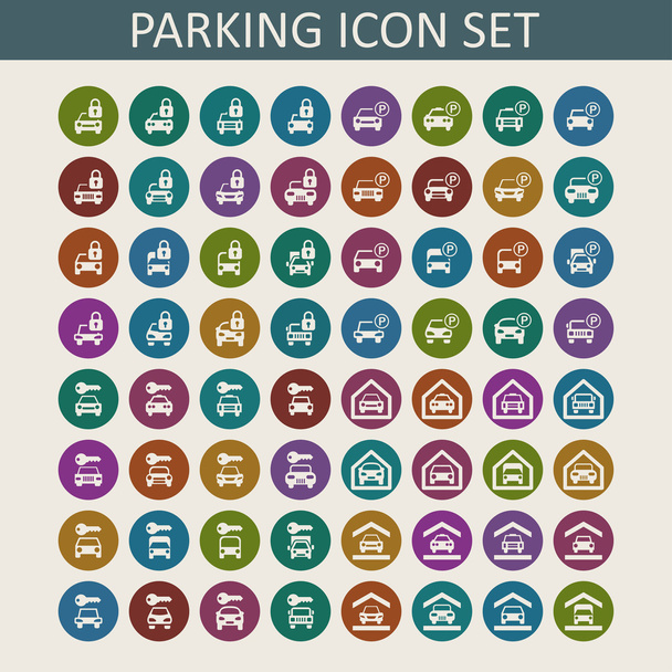 ícones de estacionamento
 - Vetor, Imagem