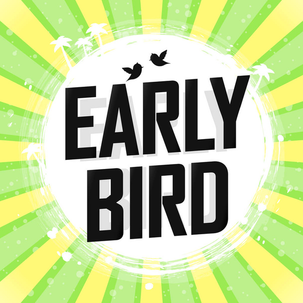 Early Bird Sale, modello di design poster di sconto. banner promozionale per negozio o negozio online, illustrazione vettoriale. - Vettoriali, immagini