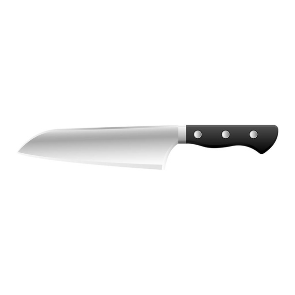 Caricatura utensilios de cocina cultery carnicero cuchillo gris gradiente color - Vector, imagen