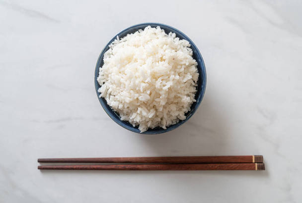 cooked Thai jasmine white rice bowl - Photo, image