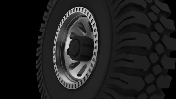 3d animation of Offroad Wheel and tyre - Footage, Video