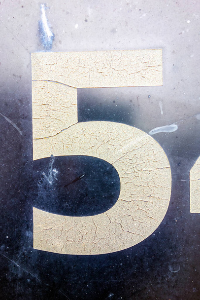 Wording in Distressed State Typography Found Number - Photo, Image