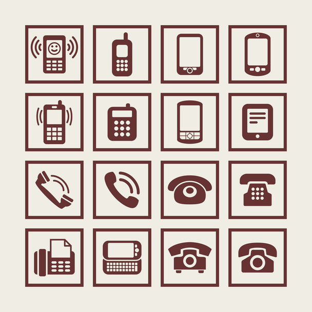 Telephone icons - Διάνυσμα, εικόνα