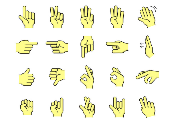 hands gestures icon set design template vector illustration - Вектор,изображение