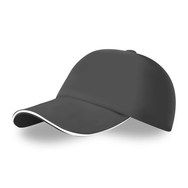 Black cap Mockup, realistic style. Vector illustration - Vector, Image