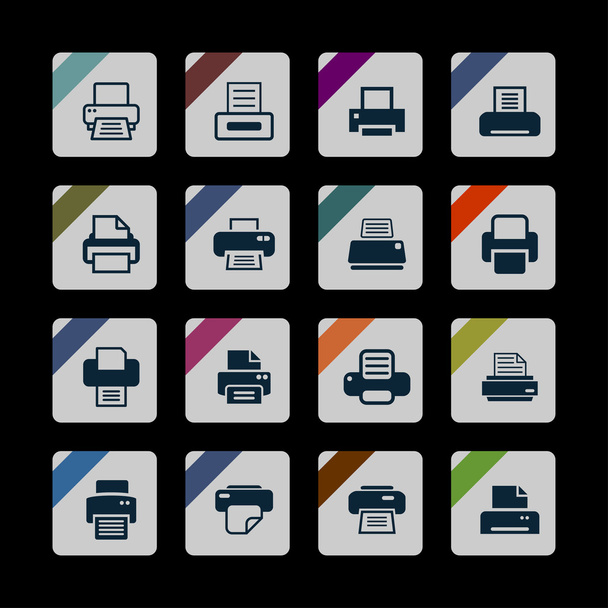 Print icons - Vektor, kép