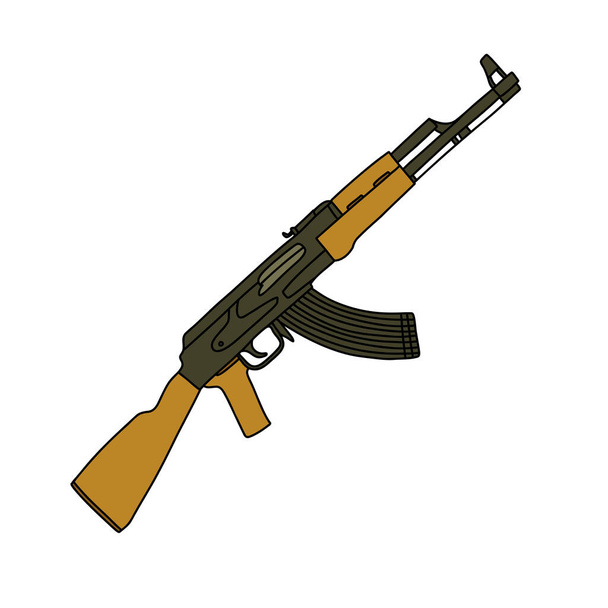 AK-47 doodle-kuvake, vektorikuvaus - Vektori, kuva