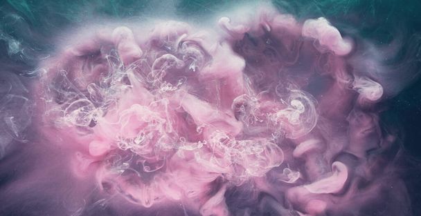 Steam flow. Mysterious haze. White pink smog. Abstract art background shot on Red Cinema camera 6k. - Foto, afbeelding