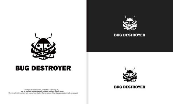 logo illustration vector graphic of tech bug destroyer for tech companies - Wektor, obraz