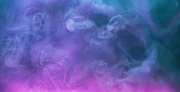 Smoke flow. Magic poison. Blue pink acrylic paint mix. Abstract art background shot on Red Cinema camera 6k. - Foto, afbeelding
