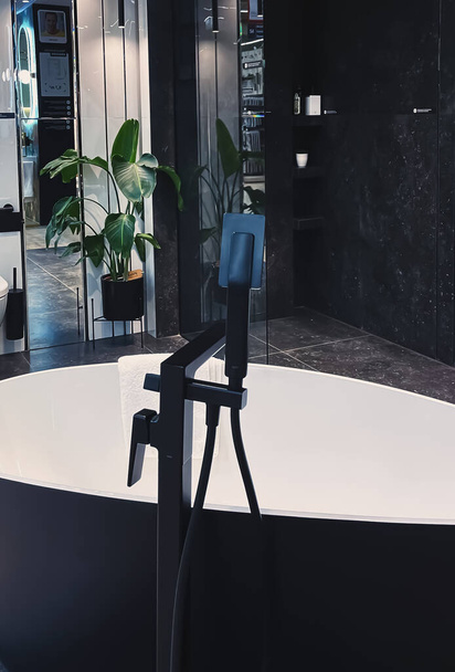 Modern bathroom interior, eco-friendly furniture decor made of organic and sustainable materials, home decor and luxury design concept - 写真・画像