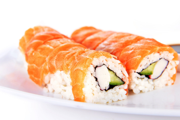 sushi with salmon - Fotoğraf, Görsel