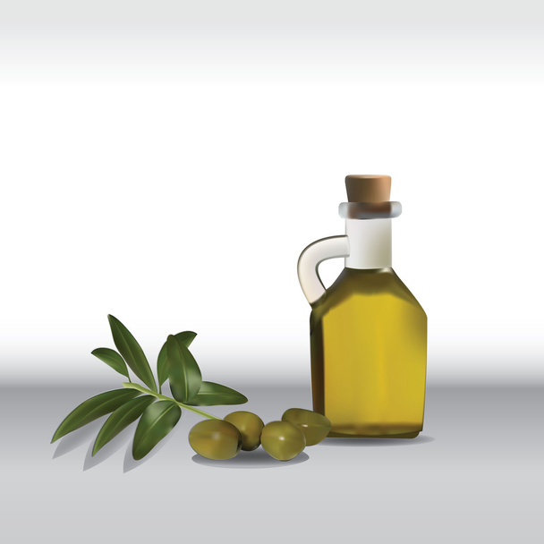 Ilustración de vectores de aceite de oliva y ramas
 - Vector, imagen