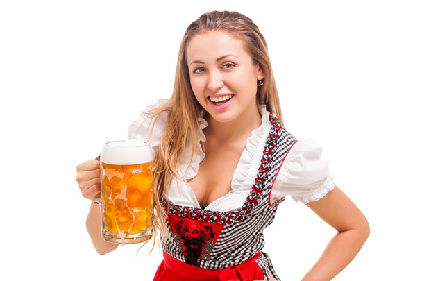 Bavarian girl isolated over white background - Zdjęcie, obraz