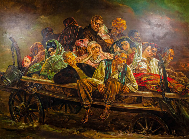 Kristian Krekovic, Exodus im 20. Jahrhundert, 1945, Öl auf Leinwand, Kreković Museum, Palma, Mallorca, Balearen, Spanien - Foto, Bild