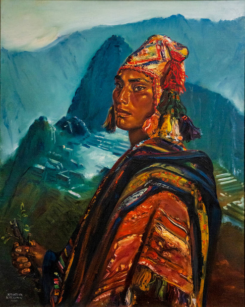 Kristian Krekovic, frente a Machu Picchu, 1959, óleo sobre lienzo, museo krekovic, Palma, Mallorca, Islas Baleares, España - Foto, imagen