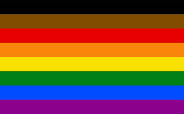 LGBTQ POC vlag - een van een gemeenschap van LGBTQ trots seksuele minderheid - Vector, afbeelding