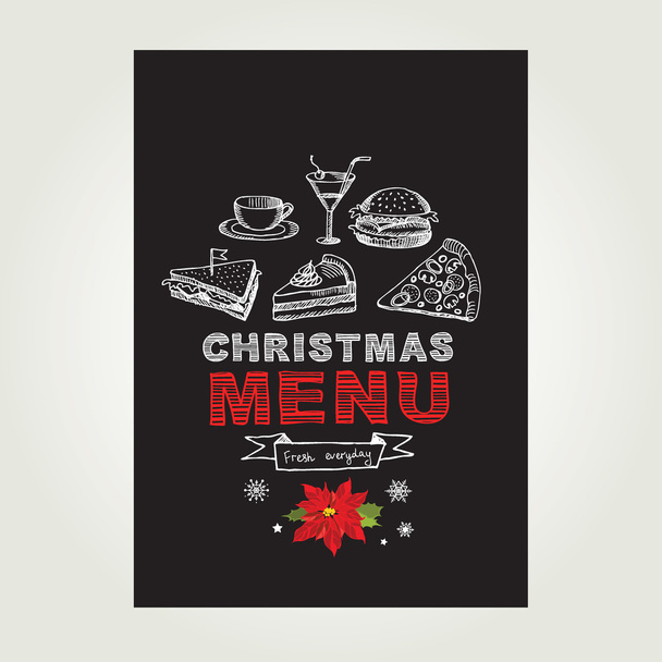 Vánoční strana a restaurace menu, Pozvánka. - Vektor, obrázek