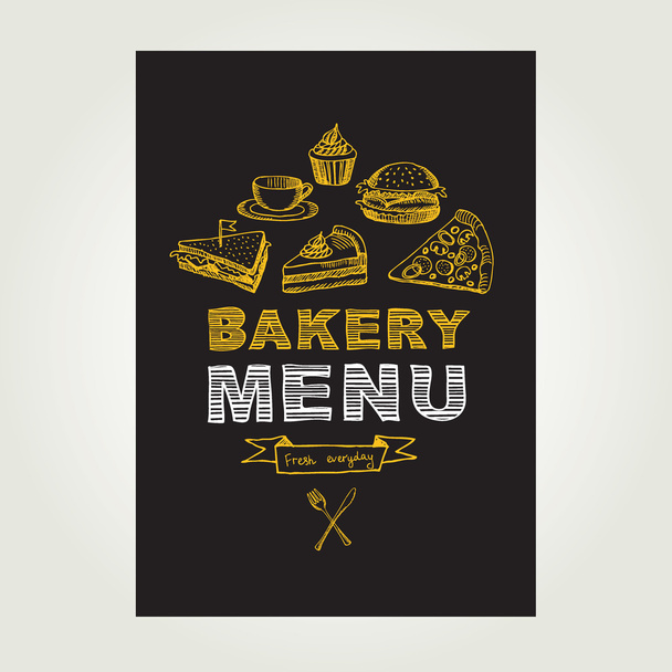 Restaurantkarte. Bäckerei und Café - Vektor, Bild
