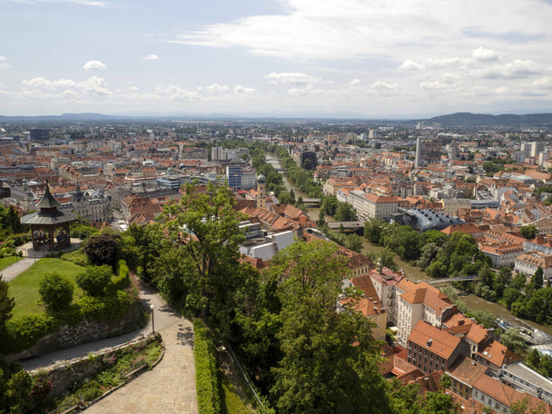 Graz Austria vista desde la torre del reloj - Foto, Imagen