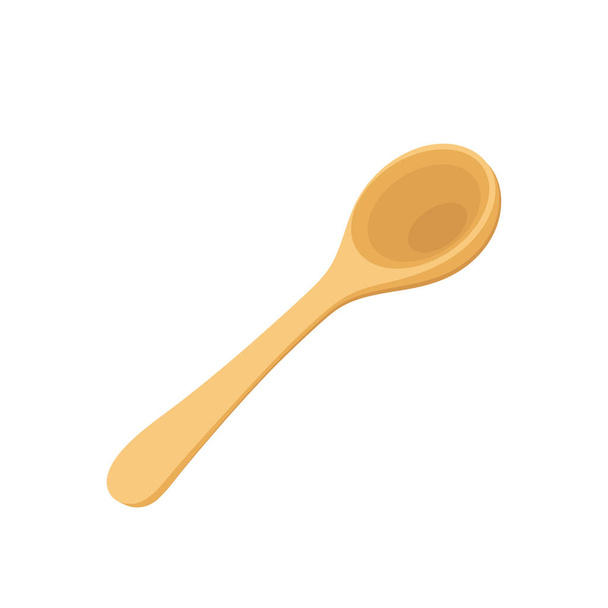 Spoon vector. Wood Spoon on white background. - Vector, Image