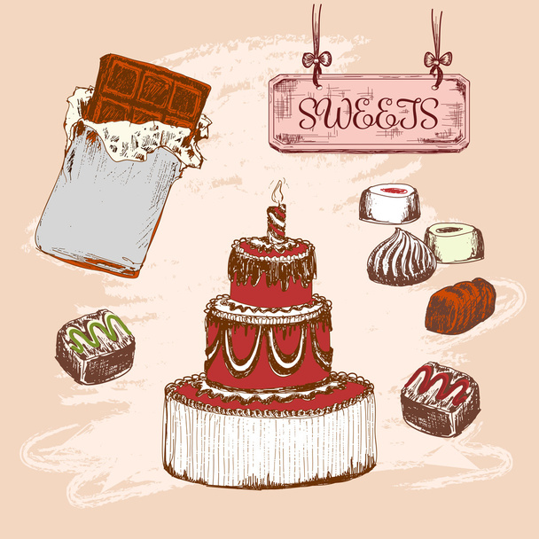 Reihe von Süßigkeiten - Vektor, Bild