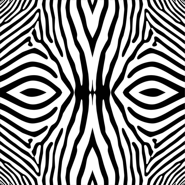 Black-White Stripes Lines Motifs Path Inspired by Zebra. Украшения для интерьера, внешнего вида, ковра, текстиля, одежды, ткани, шелка, плитки, пластика, бумаги, обертывания, обоев, подушки, фона, Ect - Вектор,изображение