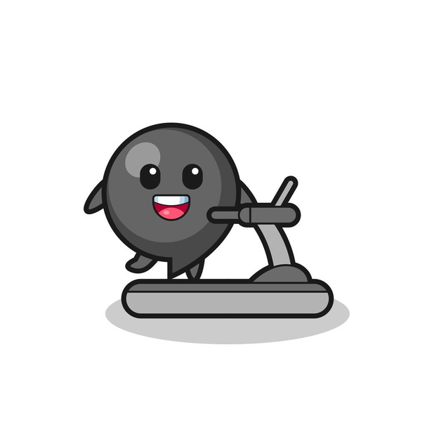 Komma-Symbol Cartoon-Figur zu Fuß auf dem Laufband, niedliches Design - Vektor, Bild