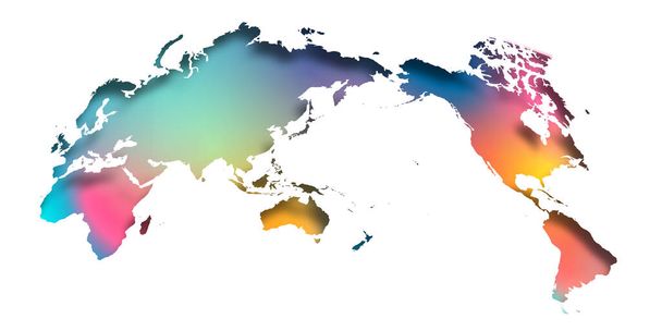 Барвистий пастельний силует карта світу
 - Вектор, зображення