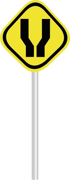 Vector illustration of traffic sign, widening both sides - Wektor, obraz