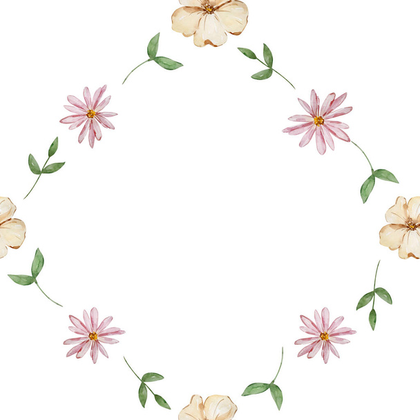 Безшовний візерунок з елементів акварелі садові рослини, візерунок з рожевої і бежевої квітки
 - Фото, зображення