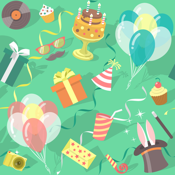 Birthday Party Celebration Seamless Pattern - Vector, Image